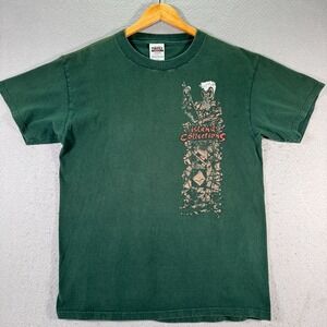 Vintage Island Collections Hawaiian T-Shirt Men Large Green Graphic Back Hit Y2K